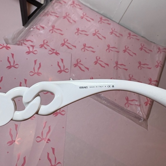 Versace White Sunglasses with Gold Medallion - Picture 10 of 10